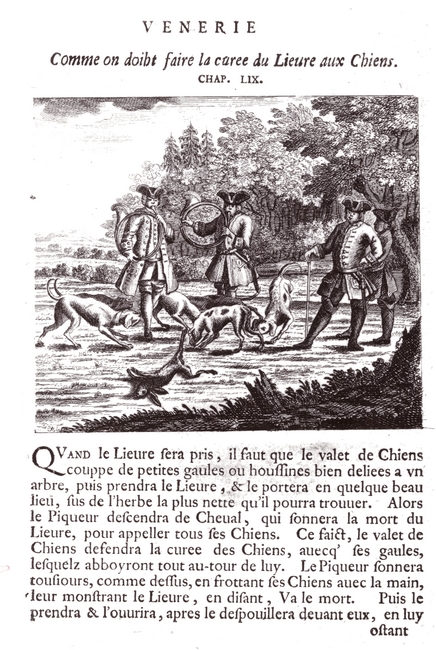 La curée du lièvre - XVIIIe siècle - Collection de M. Joël Bouëssée - Don à la Société de Vènerie